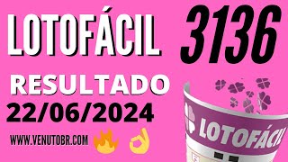 🍀 Resultado Lotofácil 3136 [upl. by Marchak]