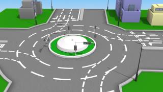 Roundabout Navigation Simulation [upl. by Aihsined]