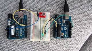 Flashing LED communication between two 433mhz module with arduino [upl. by Riatsala870]