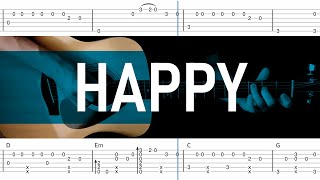 NF  HAPPY  Fingerstyle Guitar Tutorial  FULL TAB  EASY TAB [upl. by Kathlene]