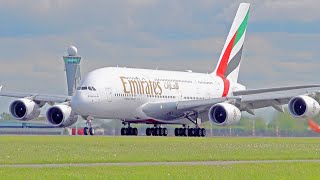 37 BIG PLANES TAKING OFF amp LANDING  6x B747 A380 B777 A350  Amsterdam Schiphol Spotting [upl. by Luigino]