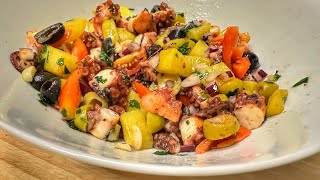 🥰 سلاطة قرنيط تونسية بأسهل و أبسط طريقة و البنة على ضمانتي salade de poulpe 🐙 [upl. by Attevaj]