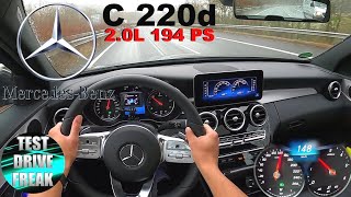 2020 Mercedes Benz C 220d AMGLine 194 PS AUTOBAHN DRIVE POV [upl. by Douglass]