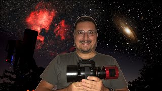 Connecting a DSLR Lens to an Astrophotography Camera  on a Celestron 6SE with a Wedge [upl. by Elson]