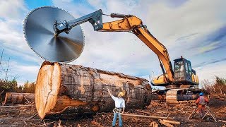 Extreme Dangerous Fastest Big Chainsaw Cutting Tree Machines  Monster Stump Removal Excavator 31 [upl. by Leonore]