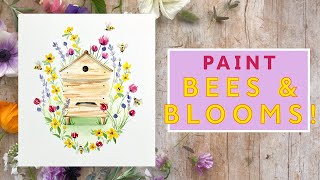 Easy Watercolour Bees Card Making Ideas [upl. by Klotz]