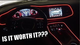 NEW 15 MOD HOW TO INSTALL EL WIRE INTERIOR LIGHTING ON THE DODGE CHALLENGER SCAT PACK [upl. by Darees]