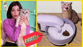 EN PAHALI KEDİ ÜRÜNLERİNİ TEST ETTİM Otomatik Kedi Tuvaleti Robot Mama Kabı Kedi Arabası [upl. by Naga492]