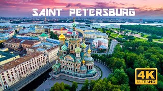 Saint Petersburg Russia 🇷🇺  4K Drone Footage [upl. by Leeann]