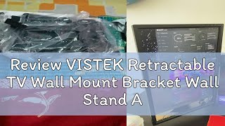 Review VISTEK Retractable TV Wall Mount Bracket Wall Stand Adjustable Mount Arm Fit for Plasma Flat [upl. by Jessika]