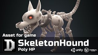 Poly HP  SkeletonHound  3D  For UEUnity  Game Ready [upl. by Anirtal]