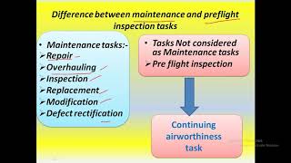 Basic definitions of CAR M  maintenance task preflight inspection DGCA continuing airworthiness [upl. by Aihpled494]