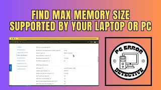 How to Find Max Memory Size Supported by Your Laptop or PC [upl. by Suelo207]