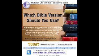 Which Bible version should you use  Christian life seminar [upl. by Schramke]