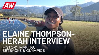 Elaine ThompsonHerah on her sprinting setbacks as she aims to retain her Olympic titles [upl. by Ahsat]