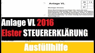 Anlage VL ELSTER  Elster Tutorial  Steuererklärung selber machen [upl. by Ennail]