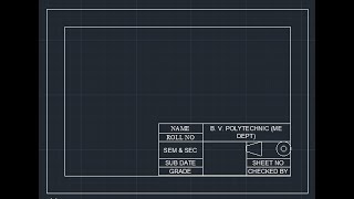 SMA MSBTE Prepare drawing template consisting of nameplate boundary lines and projection symbol [upl. by Auburta]