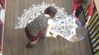 How To Stencil A Deck Or Floor Using A Mandala Stencil [upl. by Poler]