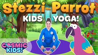 Stezzi The Parrot  A Cosmic Kids Yoga Adventure [upl. by Ailimat]