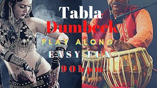 Tabla Dumbeck 90bpm  Play Along Backing Track 24  44  Drummers amp Belly Dancers [upl. by Kazue714]