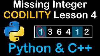 Missing Positive Integer in array  Python and C  Codility Solutions Lesson 4 [upl. by Yrrep441]