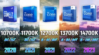 i7 10700K vs i7 11700K vs i7 12700K vs i7 13700K vs i7 14700K  5 Gen Difference [upl. by Lleuqar359]