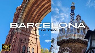 Walking Tour To The Arc De Triomf In Barcelona Spain 🇪🇸 4k [upl. by Petula]