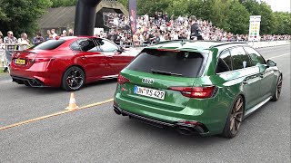 Sportcars Drag Racing 734HP RS4 800HP M5 F90 RS7 R8 V10 BRABUS 800 E63s Huracan 812 SF XM [upl. by Enaz4]