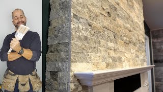 DIY How To Install Stone on Your Fireplace Easily [upl. by Dlorrej733]