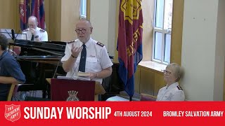 Bromley Temple Salvation Army  Sunday Blessing  4th August 2024 [upl. by Kalk]