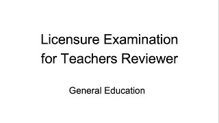 Licensure Examination for Teachers LET Reviewer  2022 [upl. by Burny]