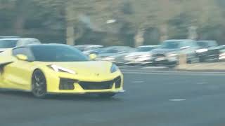 Yellow Corvette Stingray Takeoff [upl. by Nolyarb]