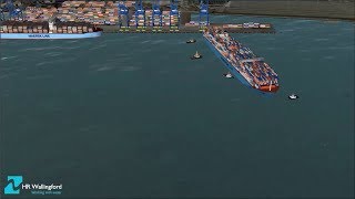 Navigation simulation of the world’s biggest container ship – the Madrid Maersk – by HR Wallingford [upl. by Hoagland]