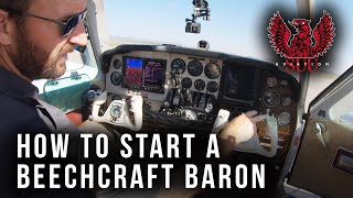 🛫 How to Start Up Beechcraft Baron  Startup And Takeoff Step By Step [upl. by Ketchum489]