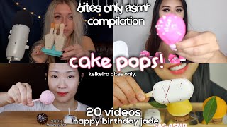 ♡ bites only asmr cake popcake bars compilation  20 videos ♡ [upl. by Viguerie]