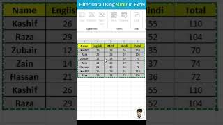 Filter Data Using Slicer in Exceldrxdevelopershorts [upl. by Readus]