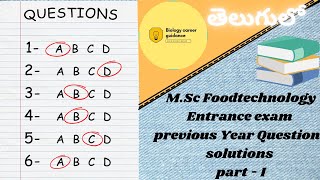 MSc Food technology Pondicherry University Entrance Exam Previous Year Questions PYQS Solutions [upl. by Laurie]