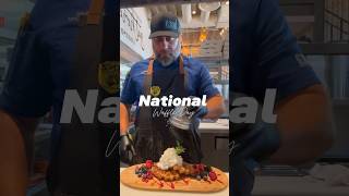 National Waffle Day Sugar Waffles bocarestaurants [upl. by Einre]