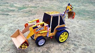 How To Make JCB at Home from Matchbox  DIY JCB Backhoe Loader  Mini JCB Toys [upl. by Ymmij58]