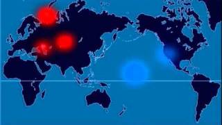 A TimeLapse Map of Every Nuclear Explosion Since 1945  by Isao Hashimoto [upl. by Kerril]