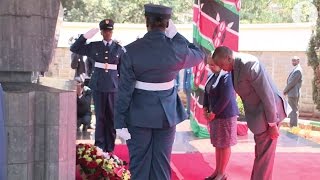 Uhuru lays wreath on Mzee Jomo Kenyattas grave [upl. by Gerick]