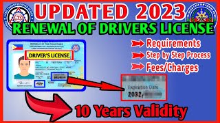 LTO DRIVERS LICENSE RENEWAL 2023  Requirements Step by Step Process Fees  10 Years Validity [upl. by Biron953]