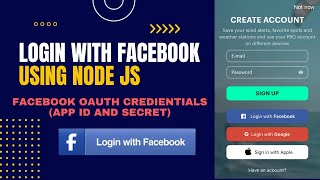 Login With Facebook using NodeJS  OAuth Credentials App ID and Secret Key  2023 [upl. by Aissyla]