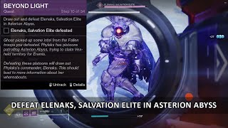 Destiny 2 Defeat Elenaks Salvation Elite in Asterion Abyss  Beyond Light Campaign [upl. by Drofnelg]