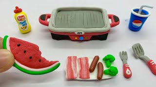 Let’s Make Miniature Kitchen Set And Food With Polymer Clay  EASY CLAY DIY [upl. by Flavio]