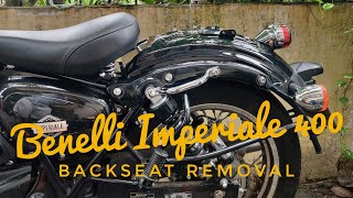 Benelli Imperiale 400 Backseat Removal [upl. by Wallache]