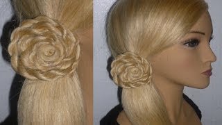 EINFACHE Frisur quotTwist Zopf BLUMEquot zum selber machenMittellanges HaarFlower Braid Peinado hermoso [upl. by Davey]