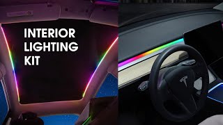 Tesla Model 3Y Interior Lighting Upgrade  dashboard amp sunroof  EVBase Ambient Lighting Kit [upl. by Luedtke958]