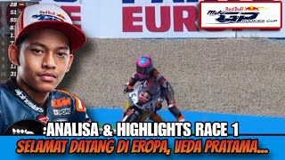 2X CRASH‼️WELCOME TO EUROPE VEDA PRATAMA‼️ANALISA RACE 1 RED BULL MOTOGP™ ROOKIES CUP 2024 [upl. by O'Hara]