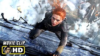 BLACK WIDOW 2021 Sky Base Freefall HD Marvel IMAX Clip [upl. by Olympe]